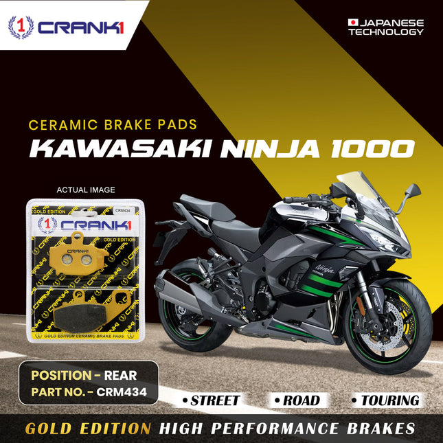 Ceramic Brake Pads For Kawasaki Ninja 1000 - Rear - CRM434 - 1 Set - CRANK1