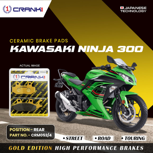Ceramic Brake Pads For Kawasaki Ninja 300 - Rear - CRM052/4 - 1 Set - CRANK1