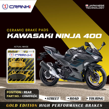 Ceramic Brake Pads For Kawasaki Ninja 400 - Rear - CRM052/4 - 1 Set - CRANK1