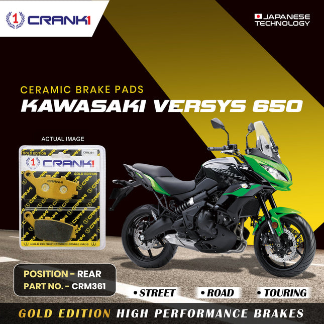 Ceramic Brake Pads For Kawasaki Versys 650 - Rear - CRM361 - 1 Set - CRANK1