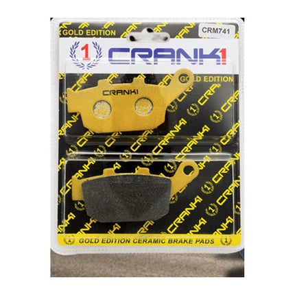 CRANK1 Brake Pads for Kawasaki Z900, Ceramic & Sintered, Front & Rear, in retail packaging