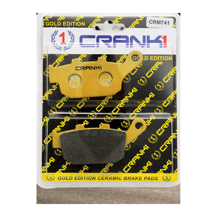 CRANK1 Brake Pads for Kawasaki Z900, Ceramic & Sintered, Front & Rear, in retail packaging