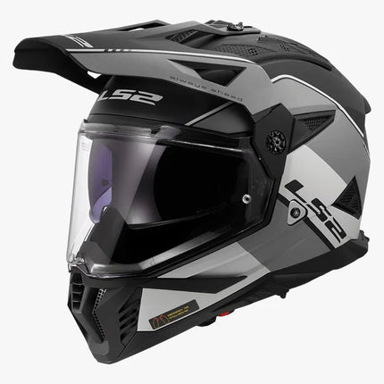 LS2 MX436 Pioneer II Matt Gray  Black -06 Adventure Helmet