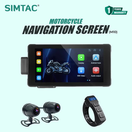 Simtac M10D motorcycle navigation system front view