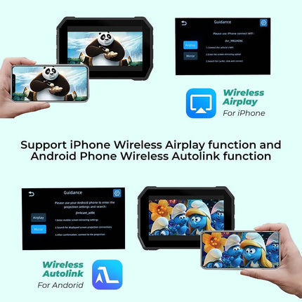RawTorque device supports iPhone Airplay and Android Autolink wireless screen mirroring.