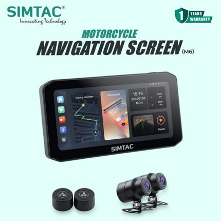 SIMTAC M6DT Motorcycle Navigation System — GPS with Android Auto & CarPlay Simtac innovation technology