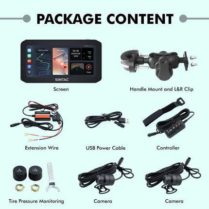 SIMTAC M6DT Motorcycle Navigation System — GPS with Android Auto & CarPlay Simtac innovation technology