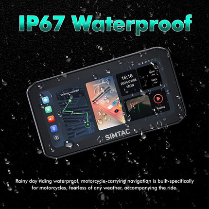 SIMTAC M6DT Motorcycle Navigation System — GPS with Android Auto & CarPlay Simtac innovation technology