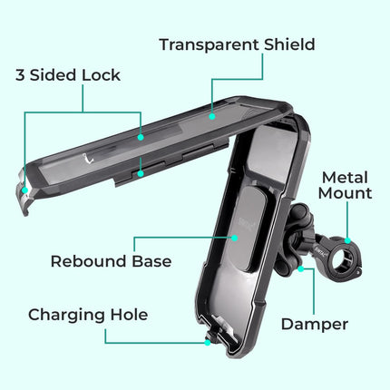 Simtac Splash Guard X Mobile Holder with Wireless Charger & Vibration Damper (MHW-PWC-PRO)