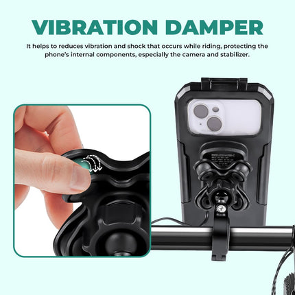 Simtac Splash Guard X Mobile Holder with Wireless Charger & Vibration Damper (MHW-PWC-PRO)