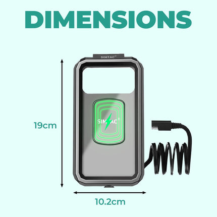 Simtac Splash Guard X Mobile Holder with Wireless Charger & Vibration Damper (MHW-PWC-PRO)