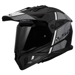 LS2 MX436 Pioneer II Hill Matt Black White-06 Adventure Helmet