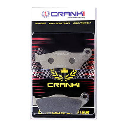 CRANK1 Carbon Brake Pads for Royal Enfield Meteor 350, in retail packaging