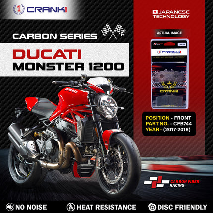 CRANK1 Brake Pads for Ducati Monster 1200 — Ceramic & Sintered, Front & Rear