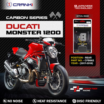 CRANK1 Brake Pads for Ducati Monster 1200 — Ceramic & Sintered, Front & Rear
