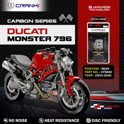 CRANK1 Brake Pads for Ducati Monster 796 — Ceramic & Sintered, Front & Rear