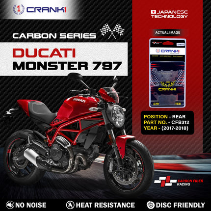 CRANK1 Brake Pads for Ducati Monster 797 — Ceramic & Sintered, Front & Rear