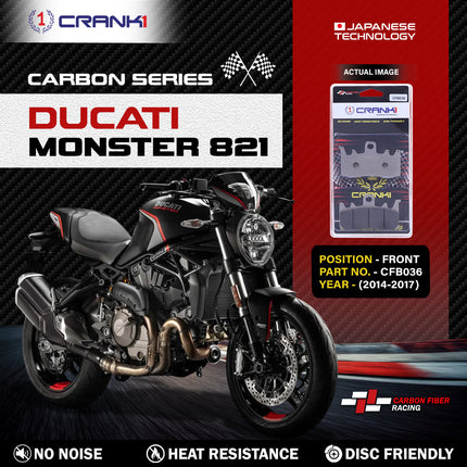 CRANK1 Brake Pads for Ducati Monster 821 — Sintered, Front & Rear