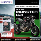 Sintered Brake Pads For Ducati Monster 821 (2014-2017) - Rear - CB662 - 1 Set - CRANK1