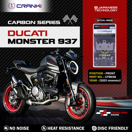 CRANK1 Brake Pads for Ducati Monster 937 — Sintered, Front & Rear
