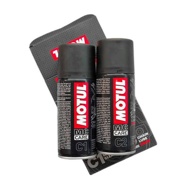 Motul Chain Maintenance Kit (Clean + Lube) for All Chain-Drive Motorcycles (300ml)