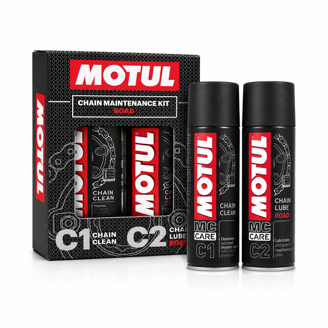Motul Chain Maintenance Kit (Clean + Lube) for All Chain-Drive Motorcycles (300ml)