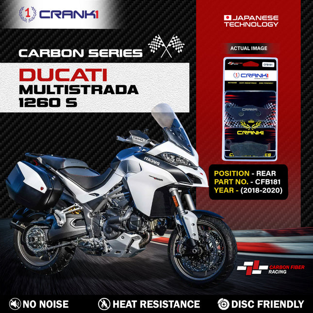 CRANK1 Brake Pads for Ducati Multistrada 1260 S — Sintered, Rear