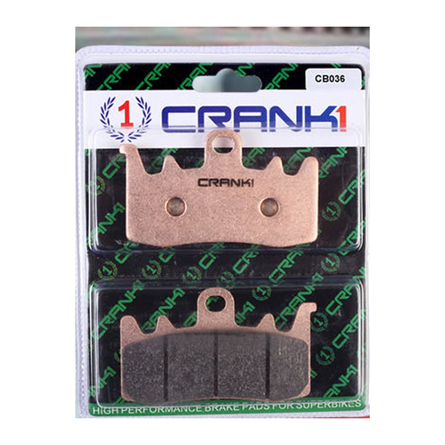 CRANK1 Brake Pads for Ducati Multistrada V2, Sintered, Front & Rear, in retail packaging
