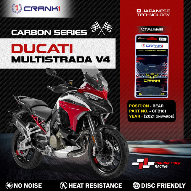 CRANK1 Brake Pads for Ducati Multistrada 1200 V4 — Sintered, Rear