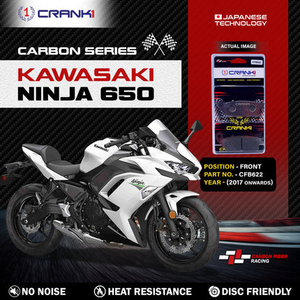 CRANK1 Brake Pads for Kawasaki Ninja 650 — Ceramic & Sintered, Front & Rear
