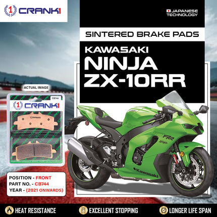 Sintered Brake Pads For Kawasaki Ninja ZX-10RR (2021 Onwards) - Front - CB744 - 2 Sets - CRANK1