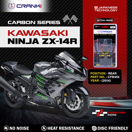 CRANK1 Brake Pads for Kawasaki Ninja ZX-14R — Sintered, Front & Rear