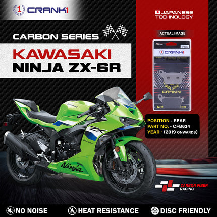 CRANK1 Brake Pads for Kawasaki Ninja ZX-6R — Sintered, Front & Rear