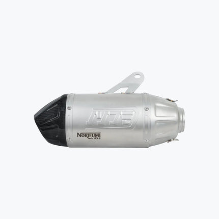 Norifumi Whoops SS Carbon Slip-On Exhaust for Royal Enfield Himalayan/Guerrilla 450 – Short (EXH18156) & Long (EXH18158)