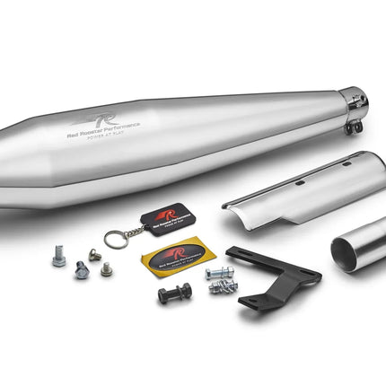 Red Rooster Pegasus slip-on exhaust for the Honda H'ness CB350, included in the Rawtorque Stage 1 Package