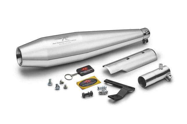 Red Rooster Pegasus slip-on exhaust for the Honda H'ness CB350, included in the Rawtorque Stage 1 Package