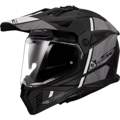 LS2 MX436 Pioneer II Hill Matt Black White adventure helmet