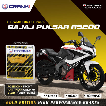 Ceramic Brake Pads For Bajaj Pulsar RS200 (2024-2025) - Front - CRM479 - 1 Set - CRANK1