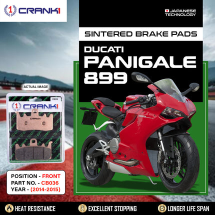 Sintered Brake Pads For Ducati Panigale 899 (2014-2015) - Front - CB036 - 2 Sets - CRANK1