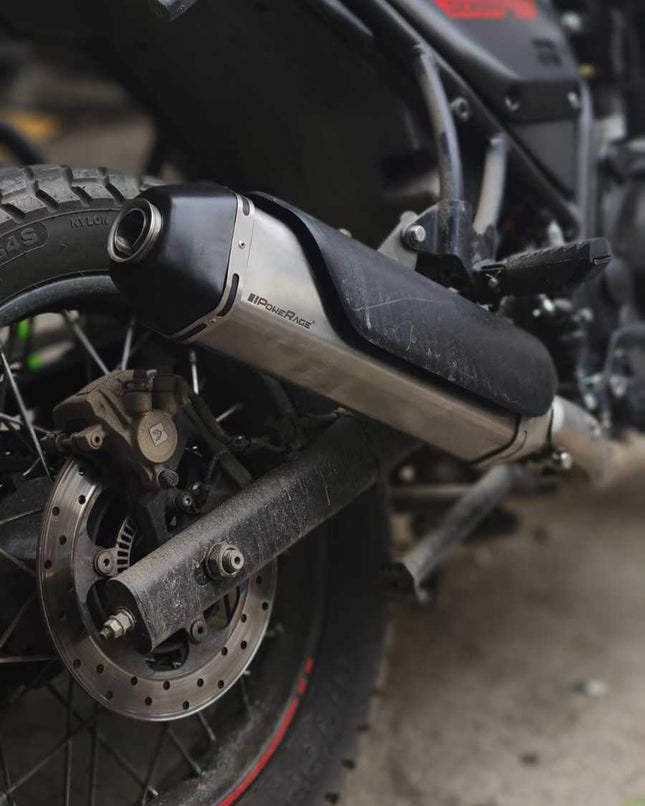 Powerage Slip-On Exhaust for Royal Enfield Himalayan 411 – Brushed Steel Finish
