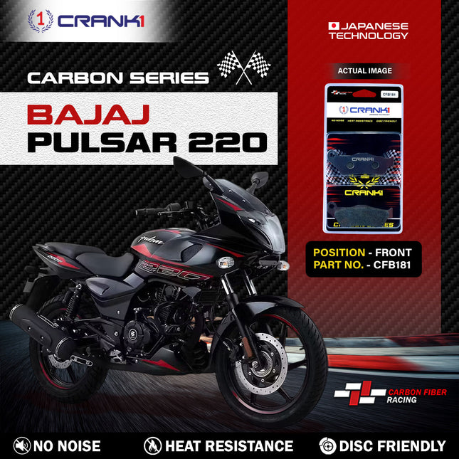 CRANK1 Carbon Brake Pads for Bajaj Pulsar 220