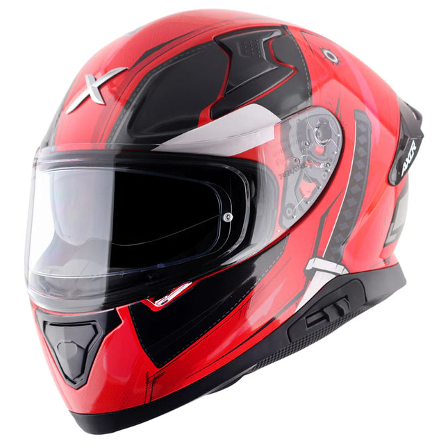 Axor Apex Marvel Deadpool Full Face Helmet – Red Black (Dual Visor, ISI & DOT Certified)