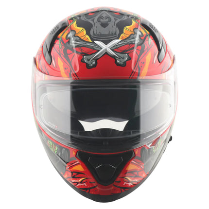 Axor Apex Ascetic Full Face Helmet – Red Grey (Dual Visor, ISI & DOT Certified)