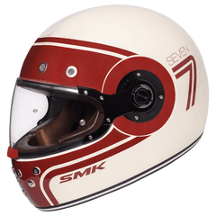 SMK Retro Seven full face helmet white red gloss (GL130) – front view