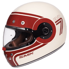 SMK Retro Seven full face helmet white red gloss (GL130) – front view