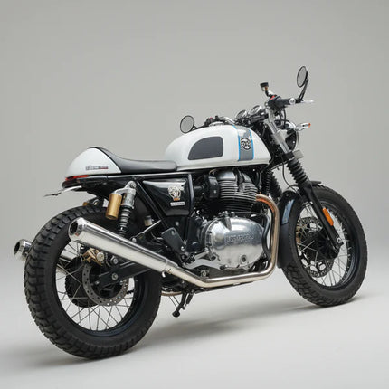 BE-10 Bass Master polished exhaust installed on Royal Enfield GT 650