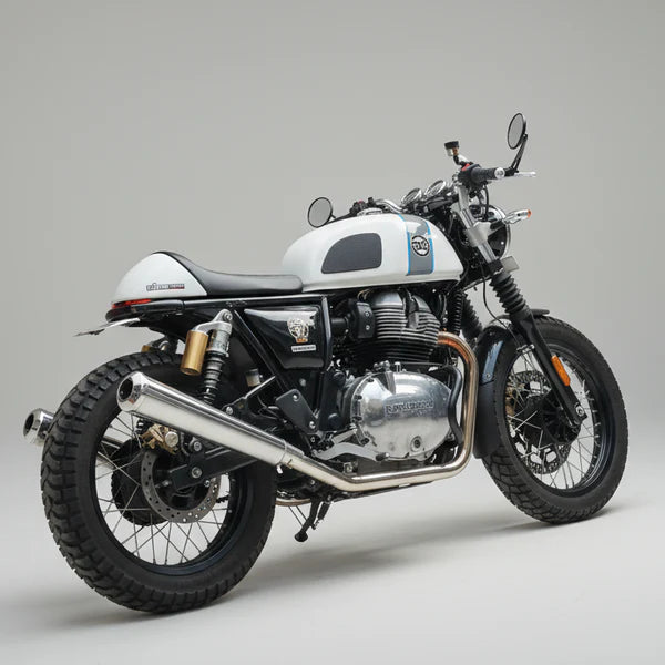 BE-10 Bass Master polished exhaust installed on Royal Enfield GT 650