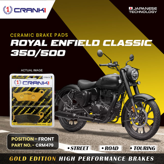 Ceramic Brake Pads For Royal Enfield Classic 350/500 - Front - CRM479 - 1 Set - CRANK1