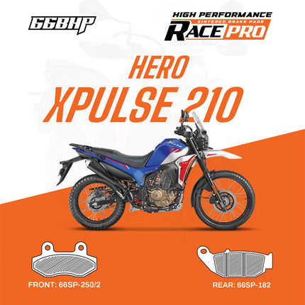 66BHP Race Pro sintered brake pads for Hero XPulse 200 210