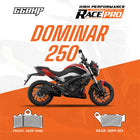66BHP Race Pro sintered brake pads for Bajaj Dominar 250
